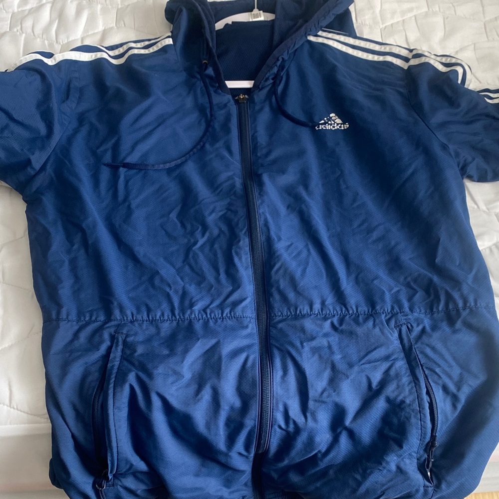 Adidas Navy Jacket with White Accents